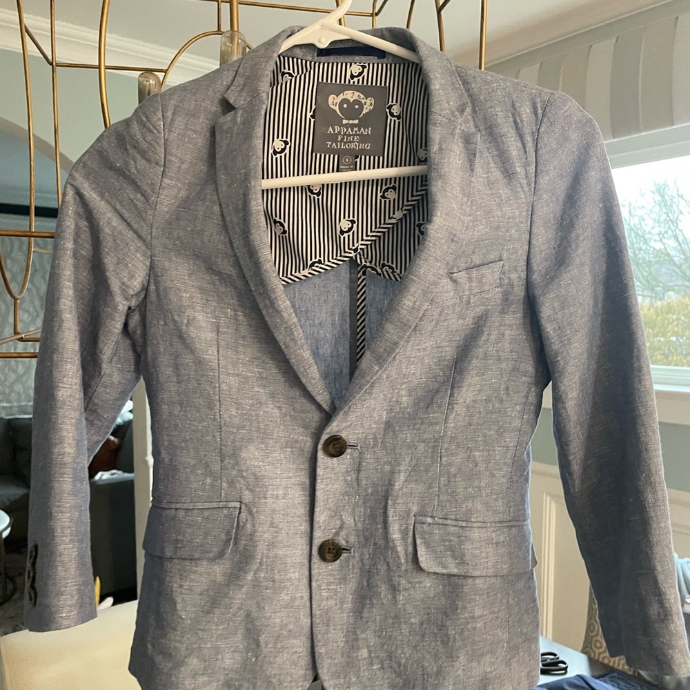 Appaman youth boys size 8 blazer chambray